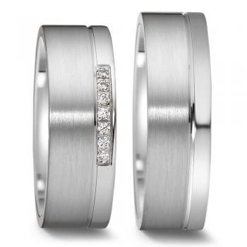 Trauringe Weissgold von Weidner 61036 + 71036